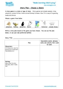 Worksheets for kids - story-plan-choose-a-genre